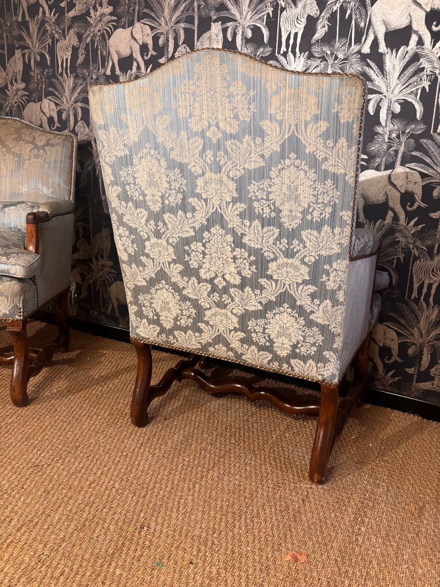 Paire fauteuils Louis XIIIos de mouton xviii eme -photo-5