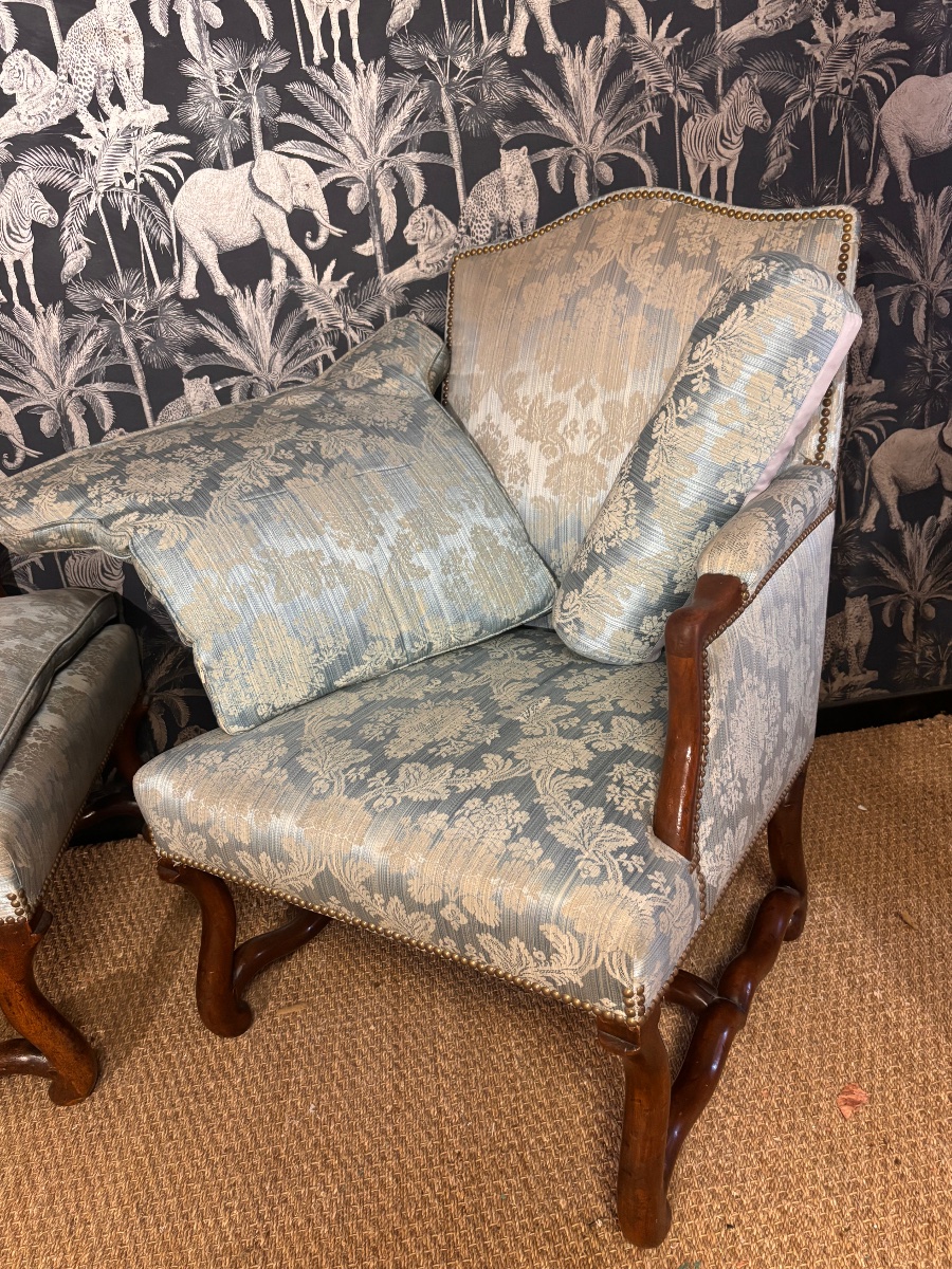 Paire fauteuils Louis XIIIos de mouton xviii eme -photo-8