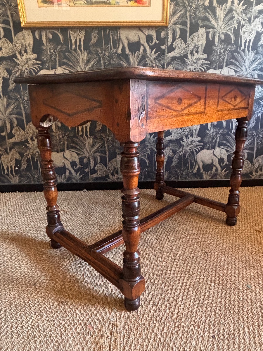 Table bureau Louis xiii xviii eme noyer -photo-2