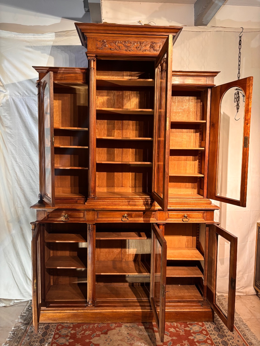 Late 19th-century Renaissance-style Double-body Bookcase -photo-2