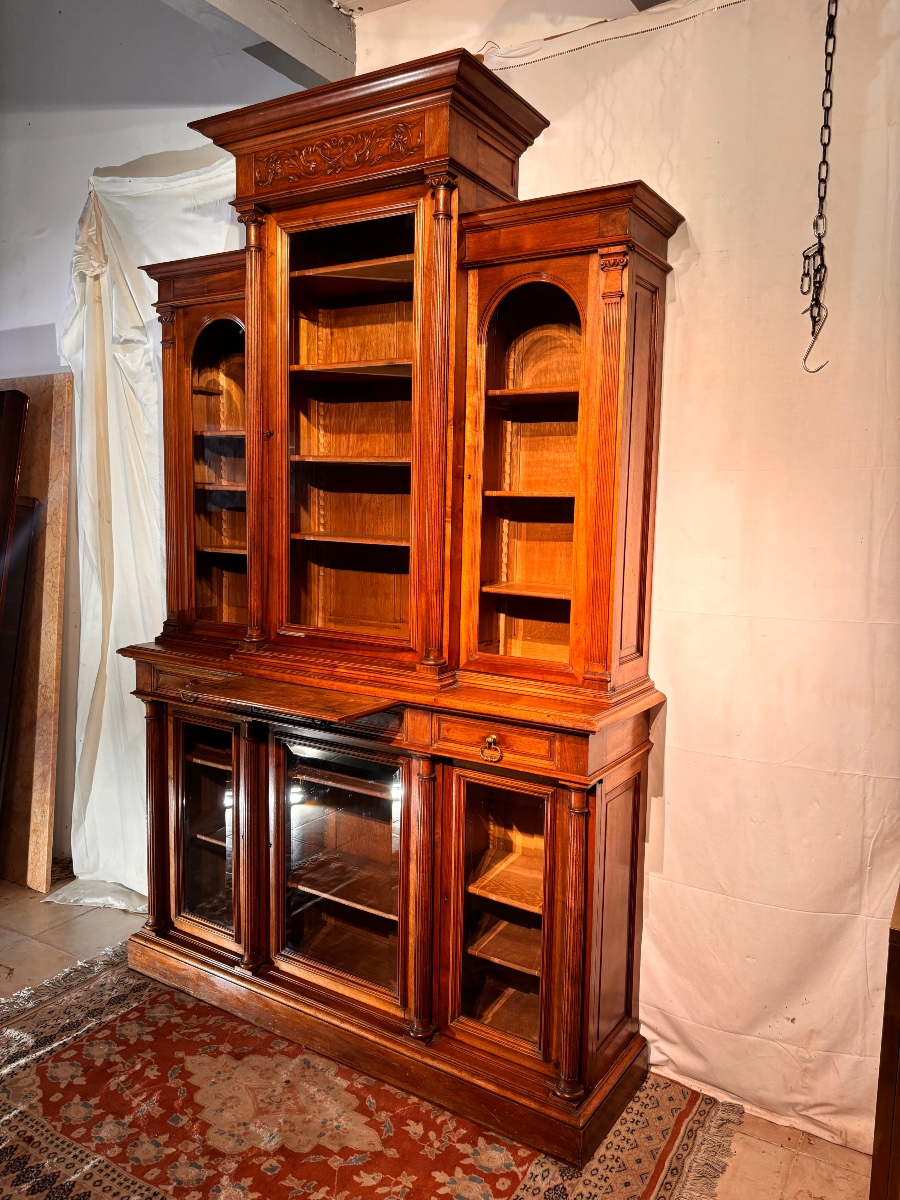 Late 19th-century Renaissance-style Double-body Bookcase -photo-3
