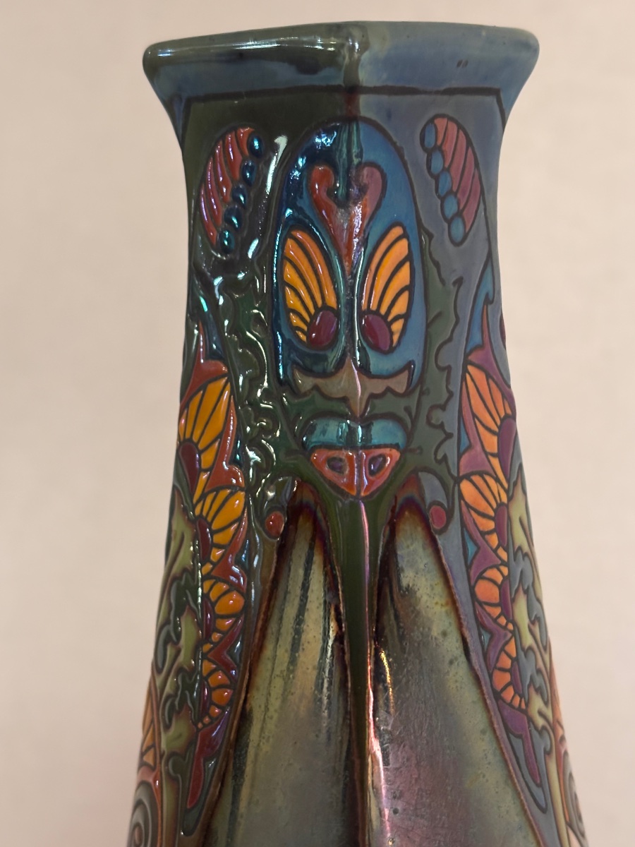 Vase céramique lustrée de Moutieres à Amiens,art deco -photo-1