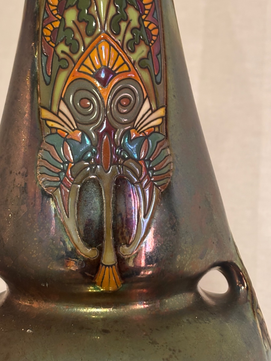 Vase céramique lustrée de Moutieres à Amiens,art deco -photo-6