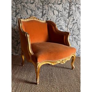 Louis XV XIX Style Gilded Wood Marquise 