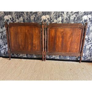 Pair Of Louis XVI Style Natural Wood Headboards, 18th Century 
