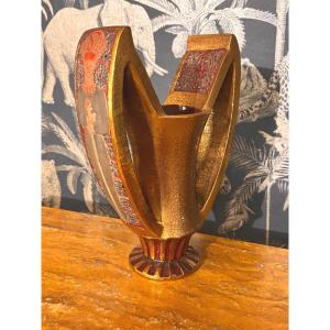 Vase céramique art deco Marcel Guillard 1930