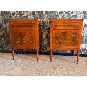 Pair Of 18th-century Louis XVI-style Marquetry Chests Of Drawers 