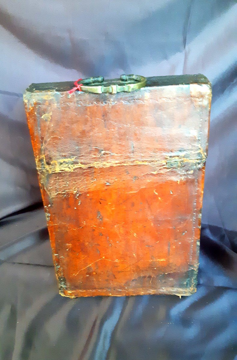 coffret à couverts en bois gainé de cuir du XVIIIème siècle-photo-2