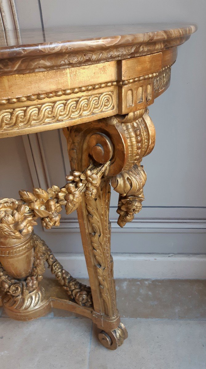 console en bois sculpté et doré d'époque Louis XVI, attribuée à Georges Jacob-photo-1