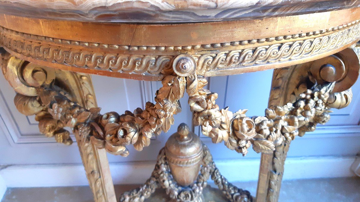 console en bois sculpté et doré d'époque Louis XVI, attribuée à Georges Jacob-photo-3