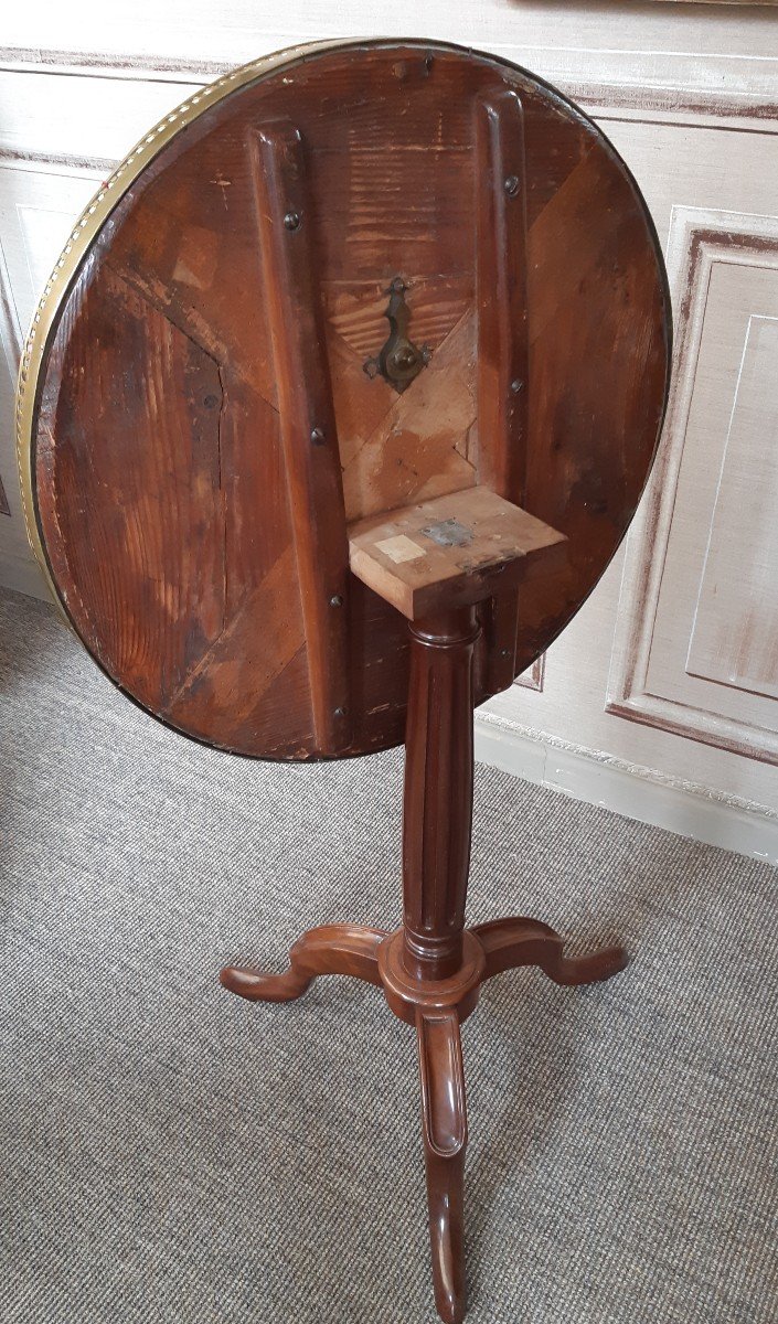 Pedestal Table With Swivel Top In Mahogany, Louis XVI Period-photo-3