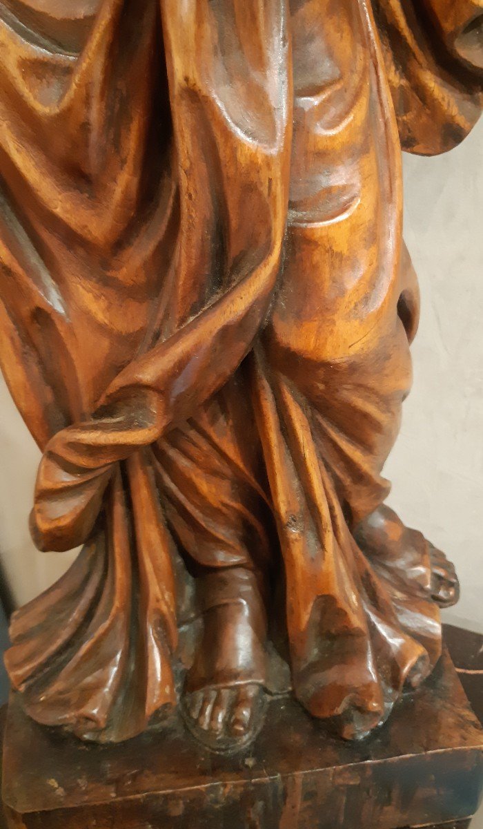 Virgin And Child In Carved Lime From The Beginning Of The 18th Century-photo-5