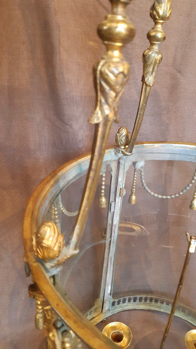 Lanterne en bronze doré d'époque Louis XVI-photo-1