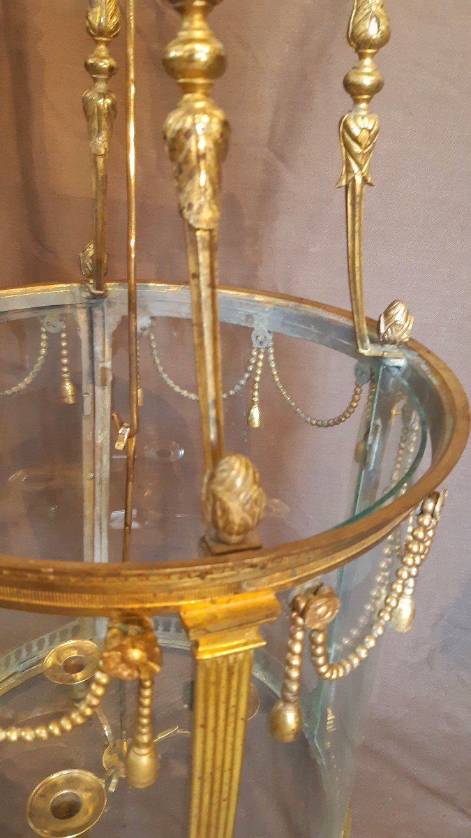 Lanterne en bronze doré d'époque Louis XVI-photo-2