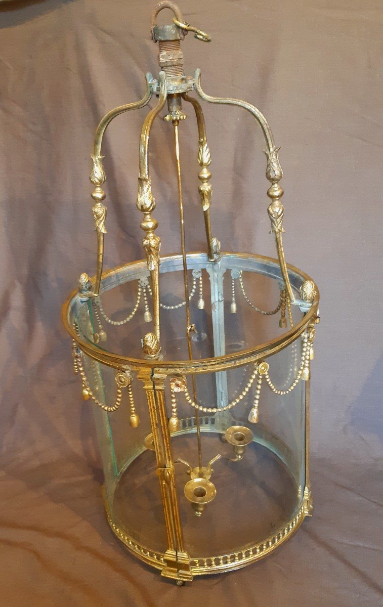 Lanterne en bronze doré d'époque Louis XVI