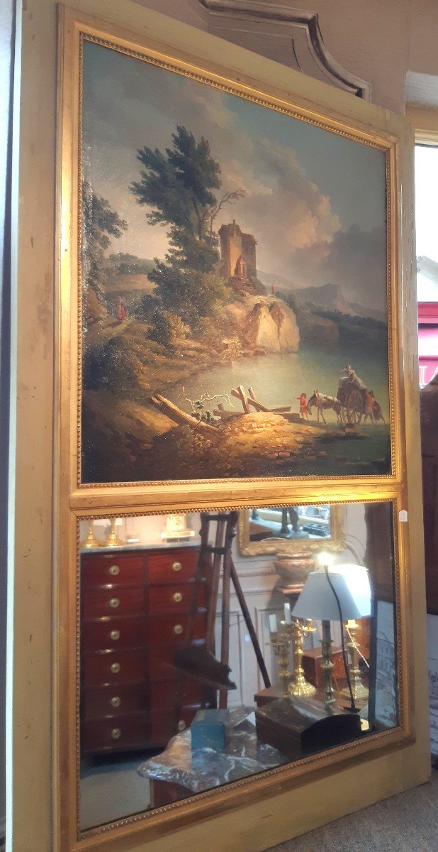 Large Louis XVI Period Landscape Painting Trumeau