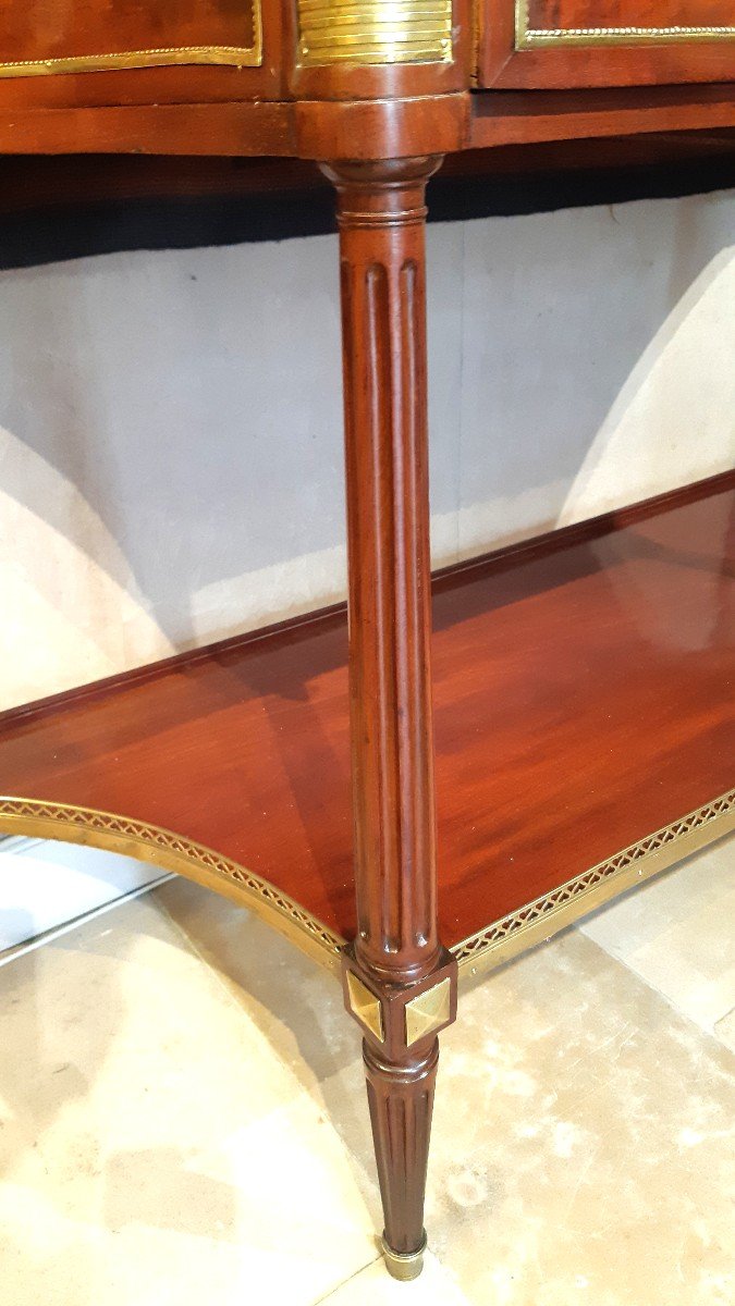 Console In Mahogany And Mahogany Veneer, Louis XVI Period-photo-3