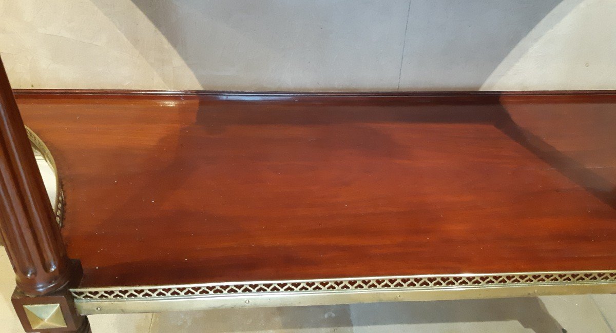 Console In Mahogany And Mahogany Veneer, Louis XVI Period-photo-2