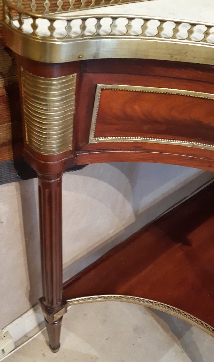 Console In Mahogany And Mahogany Veneer, Louis XVI Period-photo-4