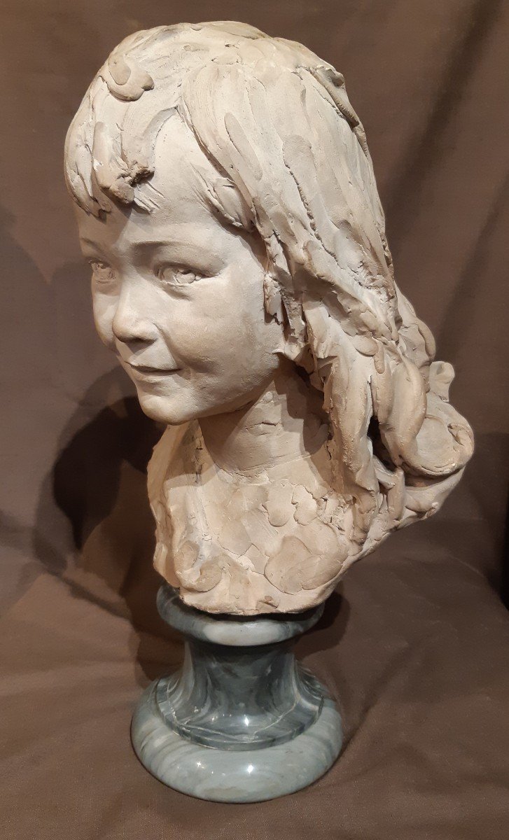 Terracotta Bust Of A Young Girl From The End Of The 19th Century-photo-1