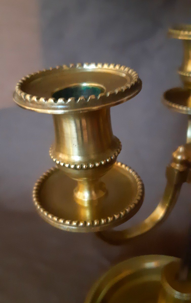 Bronze Bouillotte Lamp, With Green Sheet Metal, Louis XVI Period-photo-4