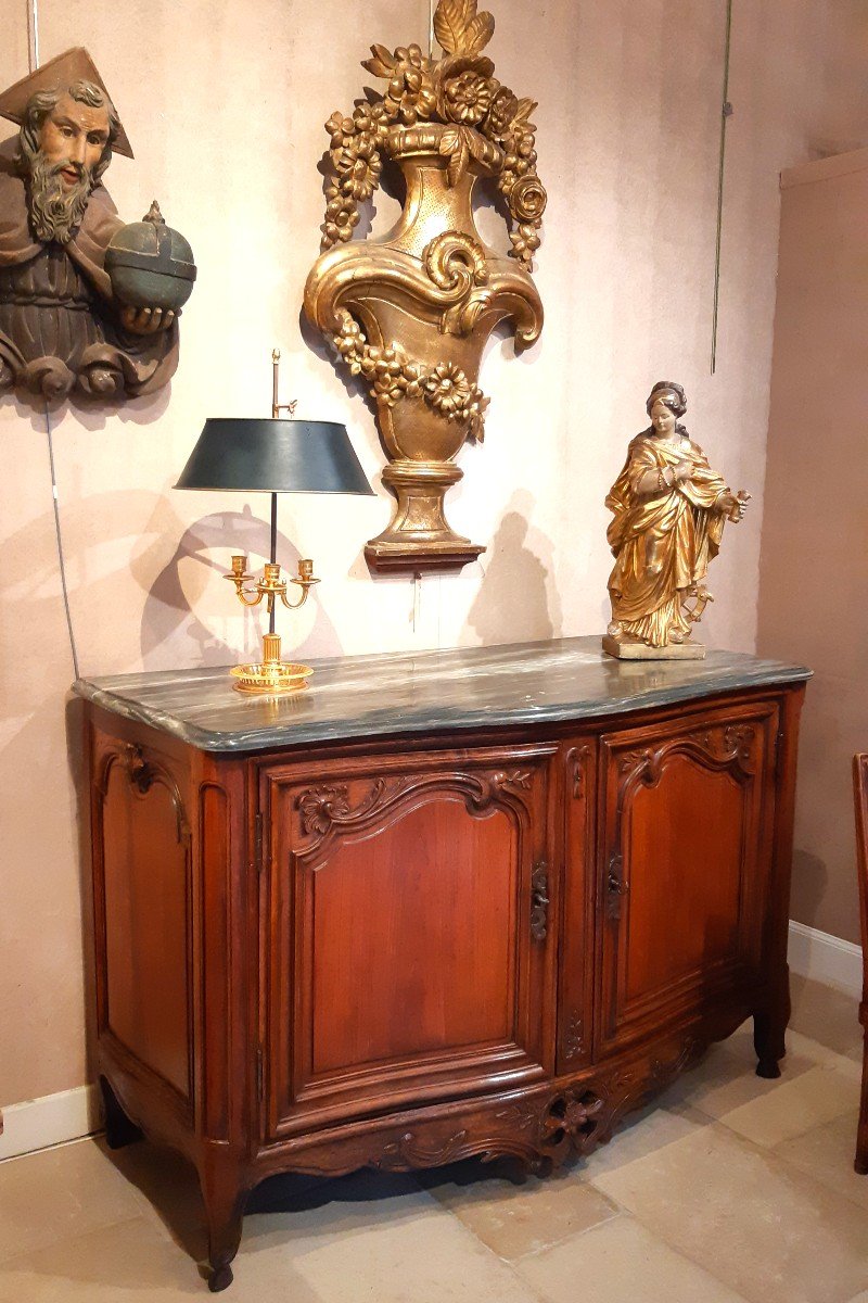 Large Louis XV Period Walnut Presentation Buffet-photo-7