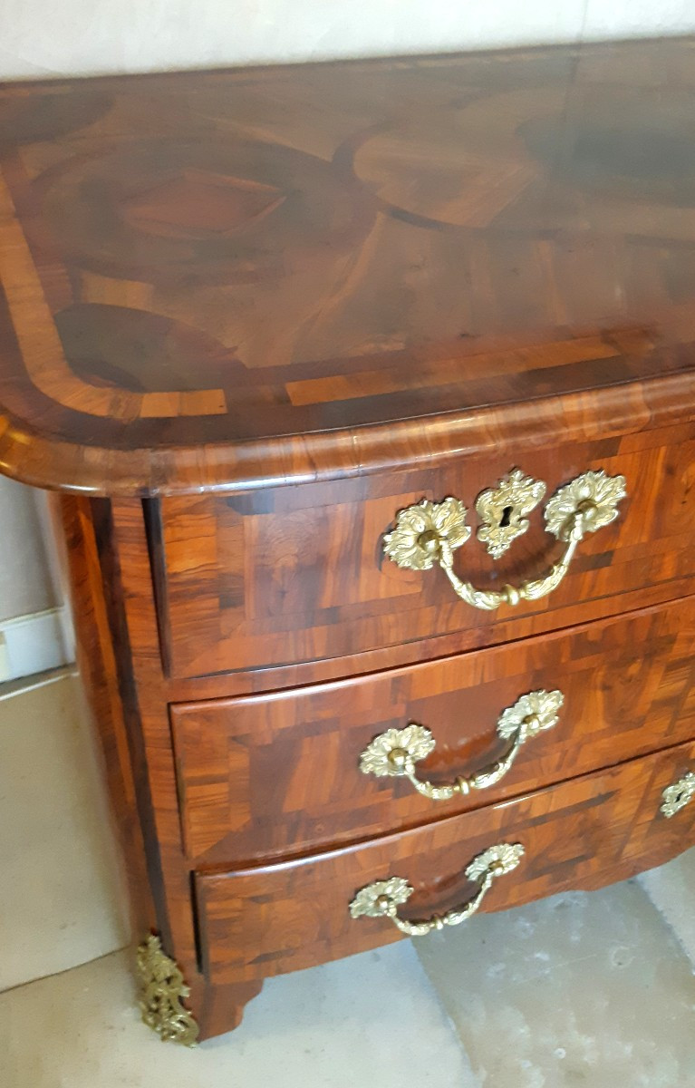Chest Of Drawers In Olive And Rosewood Veneer, Parisian Work, Regency Period.-photo-3