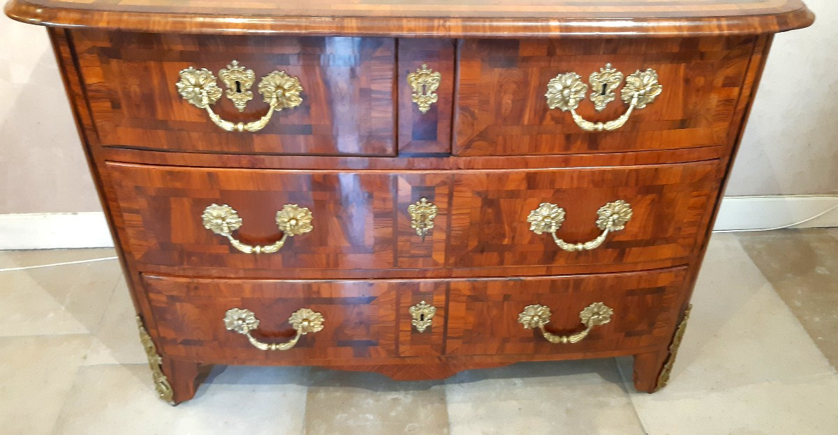 Chest Of Drawers In Olive And Rosewood Veneer, Parisian Work, Regency Period.-photo-3