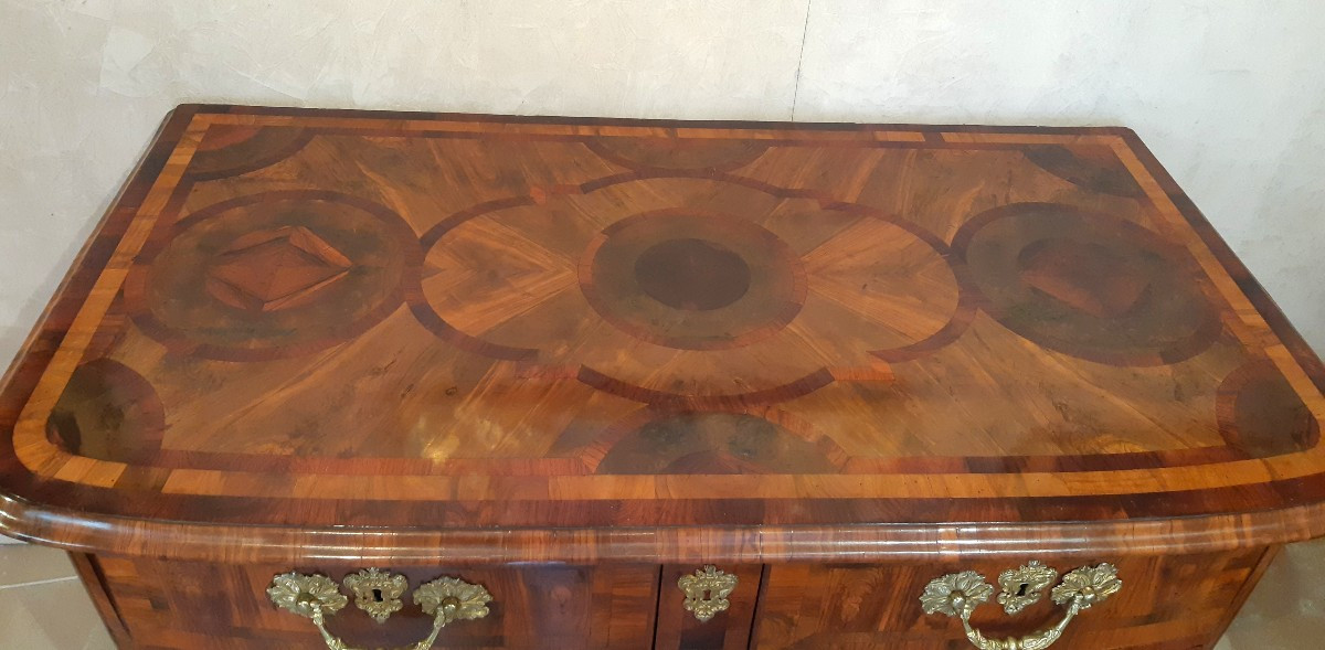 Chest Of Drawers In Olive And Rosewood Veneer, Parisian Work, Regency Period.-photo-4