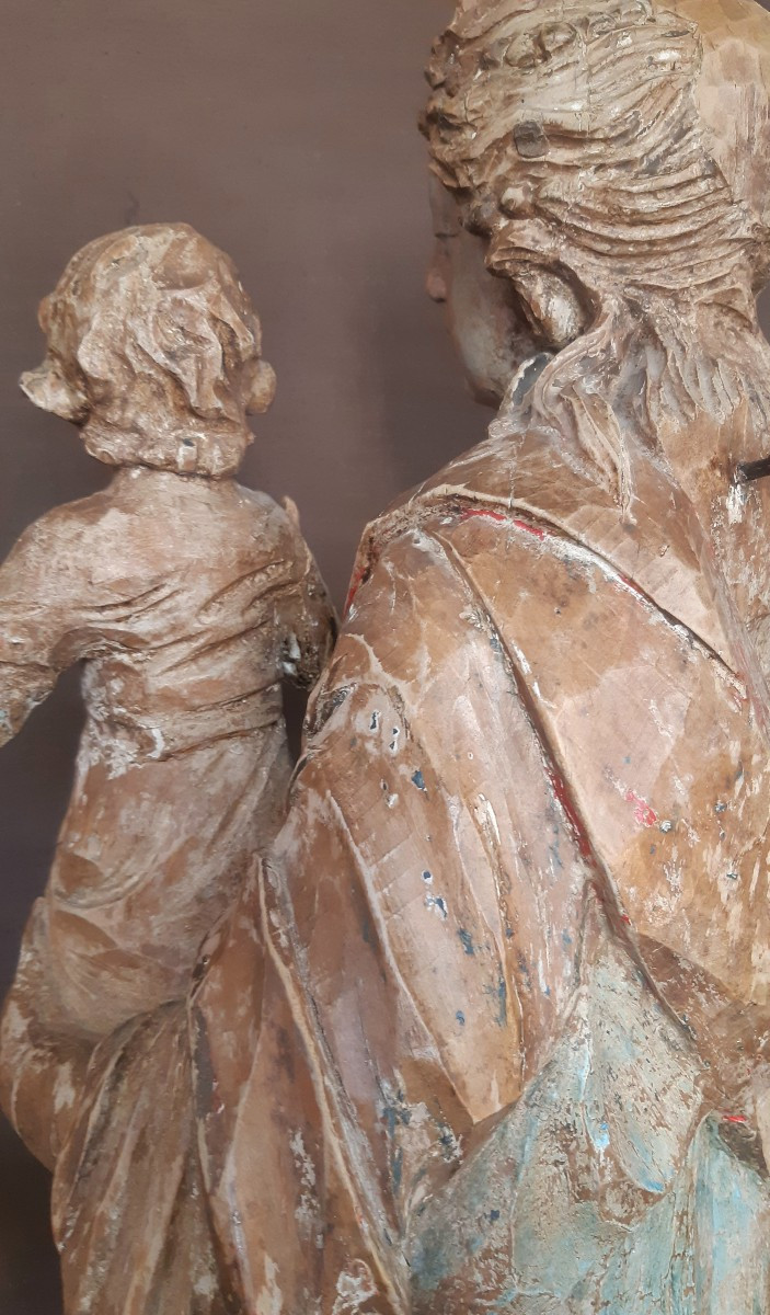 Large Virgin And Child From The Mid-17th Century-photo-4