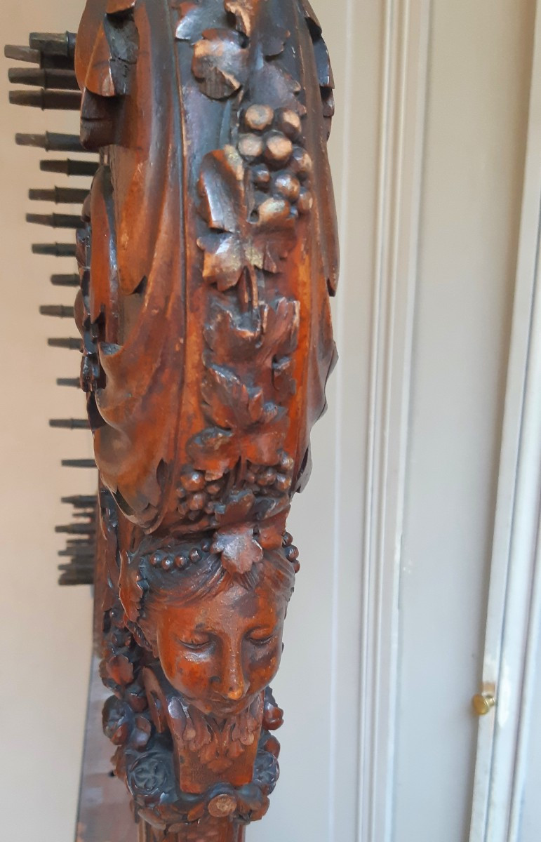harpe en bois sculpté et peint de la fin du XVIII ème siècle-photo-4