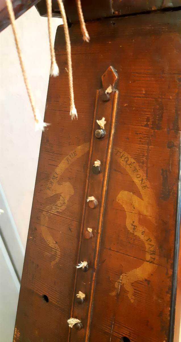 harpe en bois sculpté et peint de la fin du XVIII ème siècle-photo-2