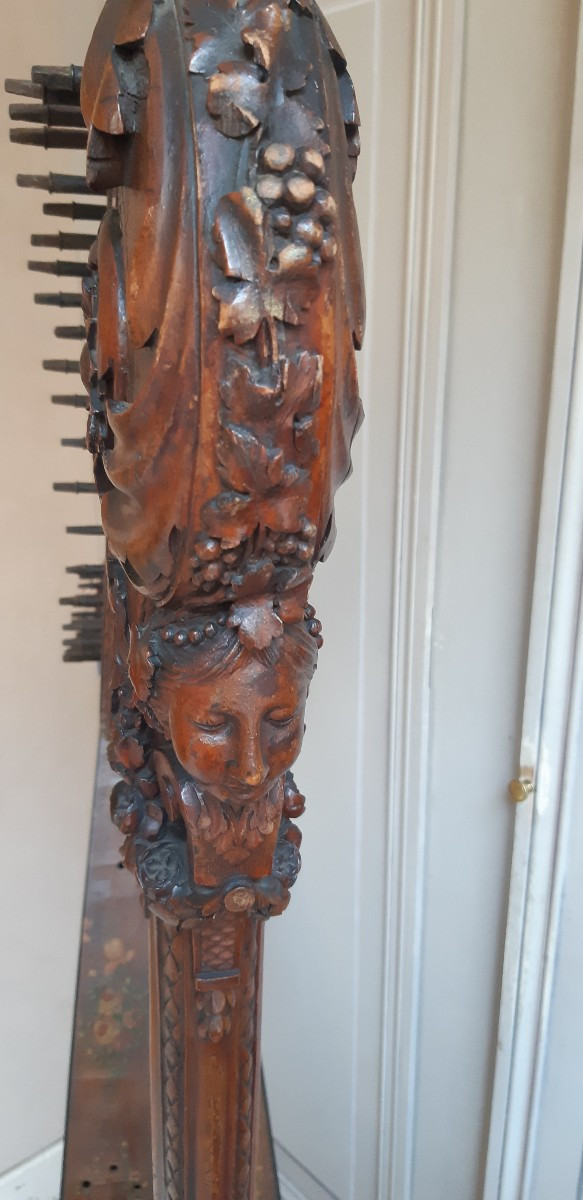 harpe en bois sculpté et peint de la fin du XVIII ème siècle-photo-5