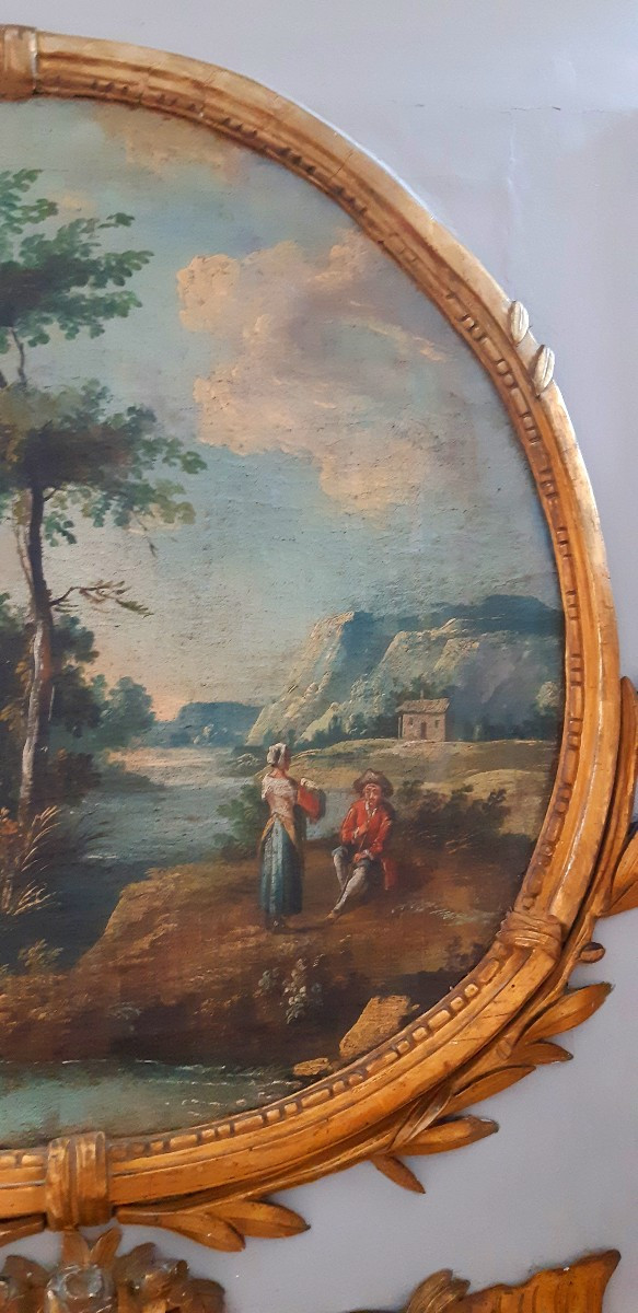 Louis XVI Period Trumeau, With Medallion Painting-photo-1