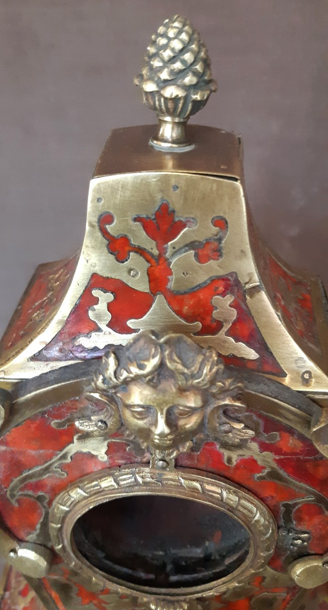 Porte montre en écaille rouge et laiton d'époque Régence-photo-3