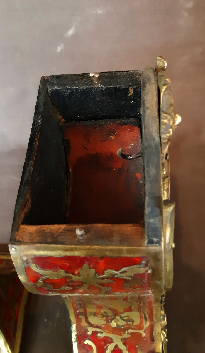 Porte montre en écaille rouge et laiton d'époque Régence-photo-1