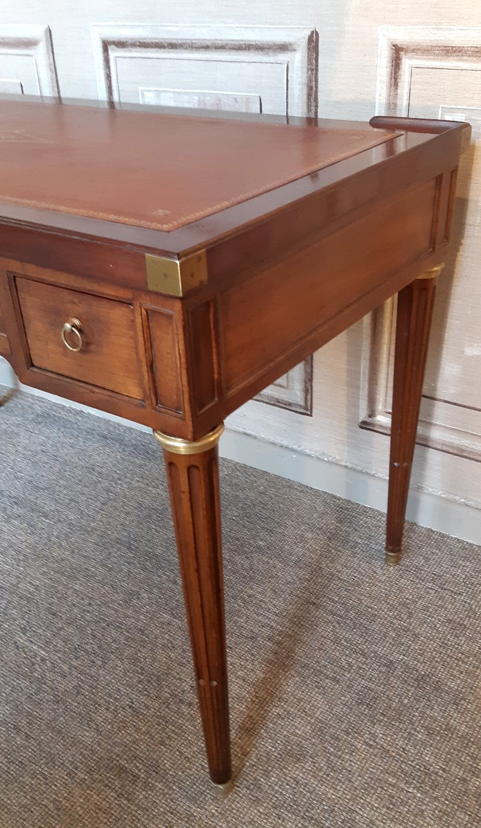 Table de tric trac en acajou et placage d'acajou d'(époque Louis XVI-photo-2