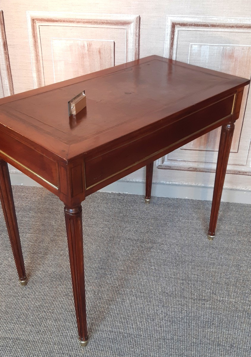 Table à écrire en acajou et placage d'acajou d'époque Louis XVI-photo-4