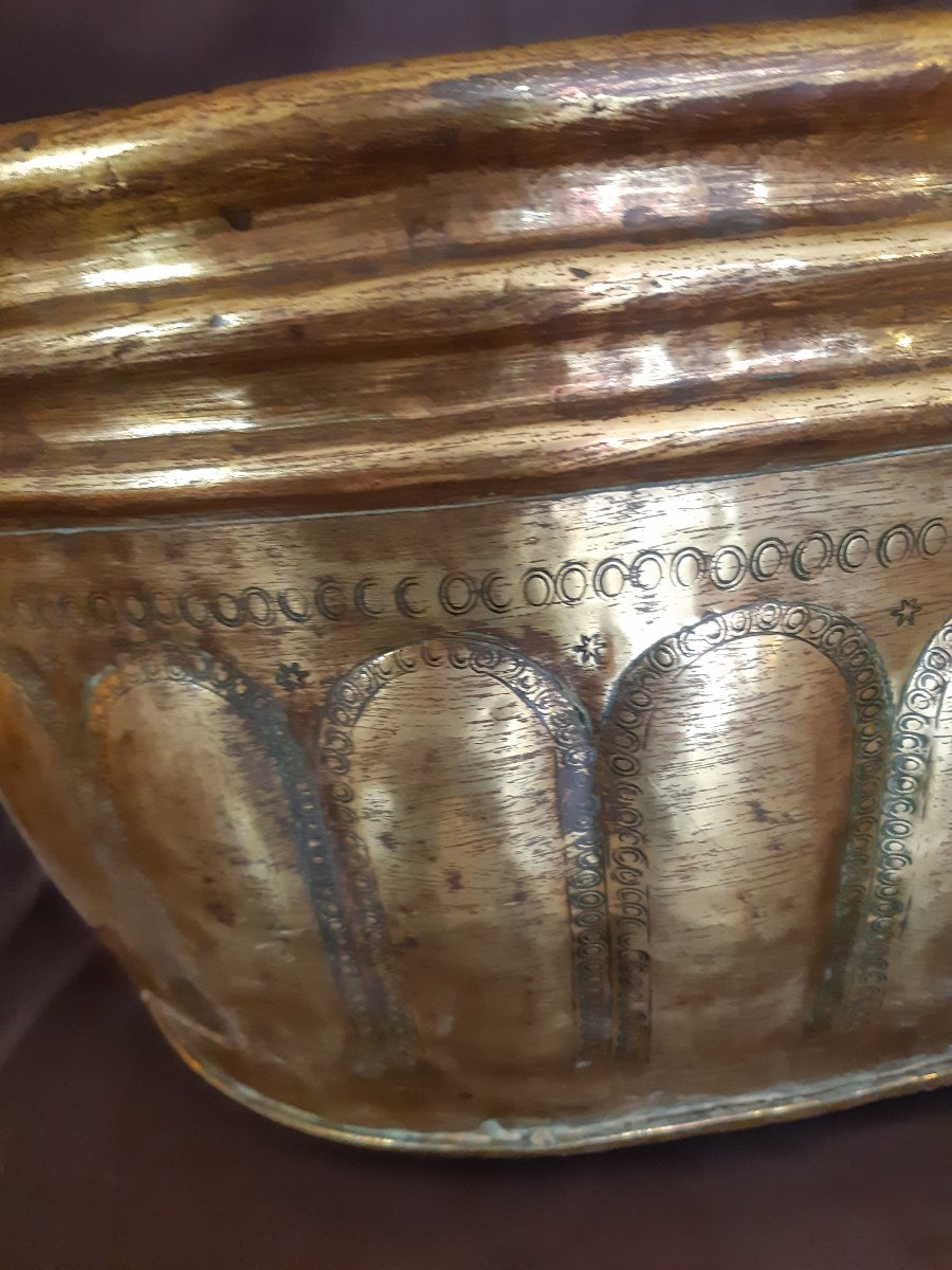Rafraîchissoir en laiton d'époque Louis XIV.-photo-4