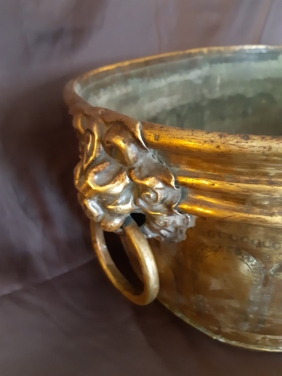 Rafraîchissoir en laiton d'époque Louis XIV.-photo-1