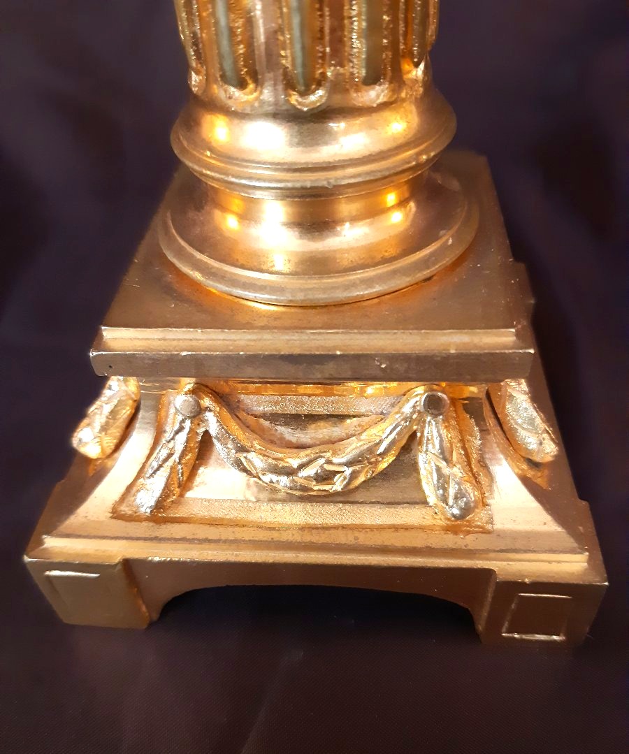 Pair Of Gilded Bronze Cassolettes, Chiseled, From The Louis XVI Period-photo-2