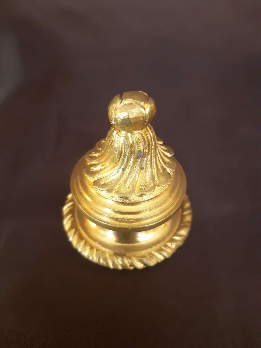 Pair Of Gilded Bronze Cassolettes, Chiseled, From The Louis XVI Period-photo-1