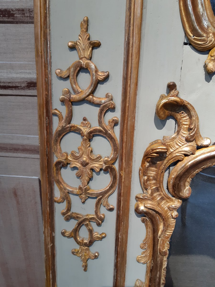 Trumeau en bois doré d'époque Louis XV-photo-3