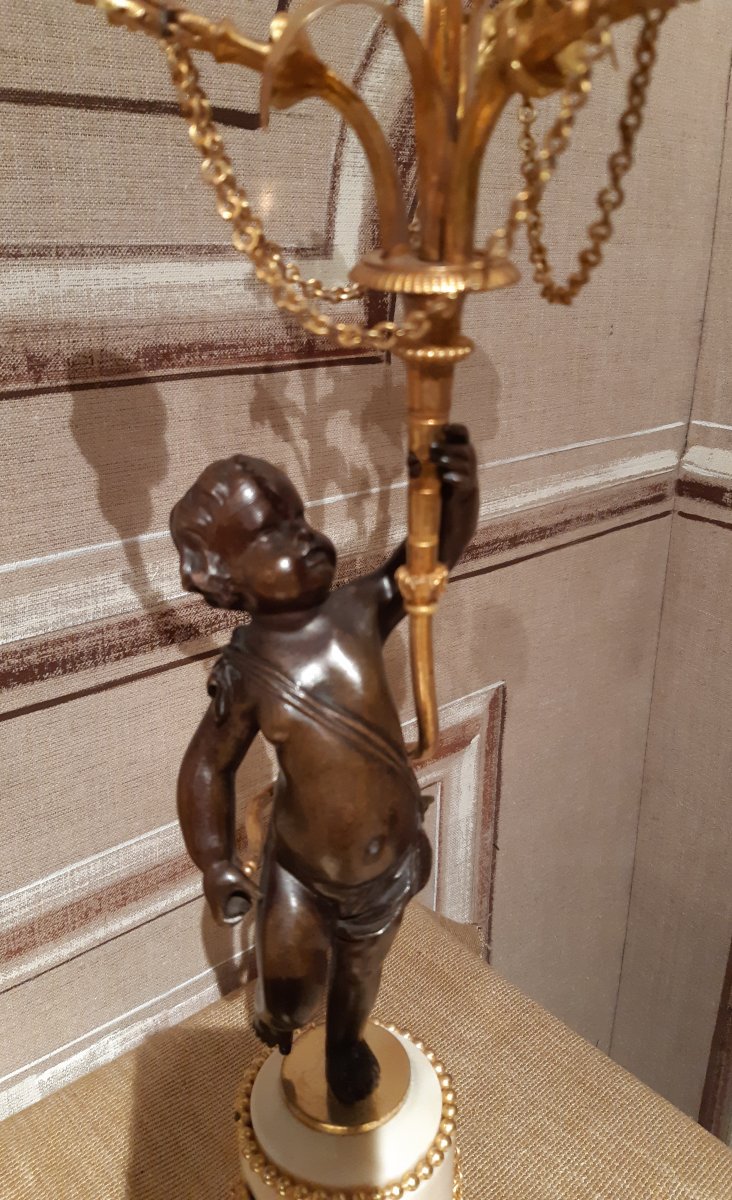 paire de candélabres d'époque Louis XVI-photo-3