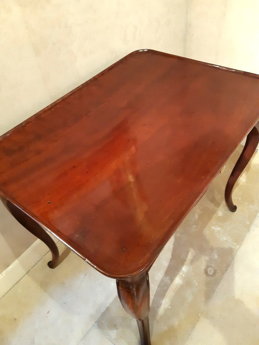 Table à plateau " cabaret" en acajou, d'époque Louis XV-photo-2