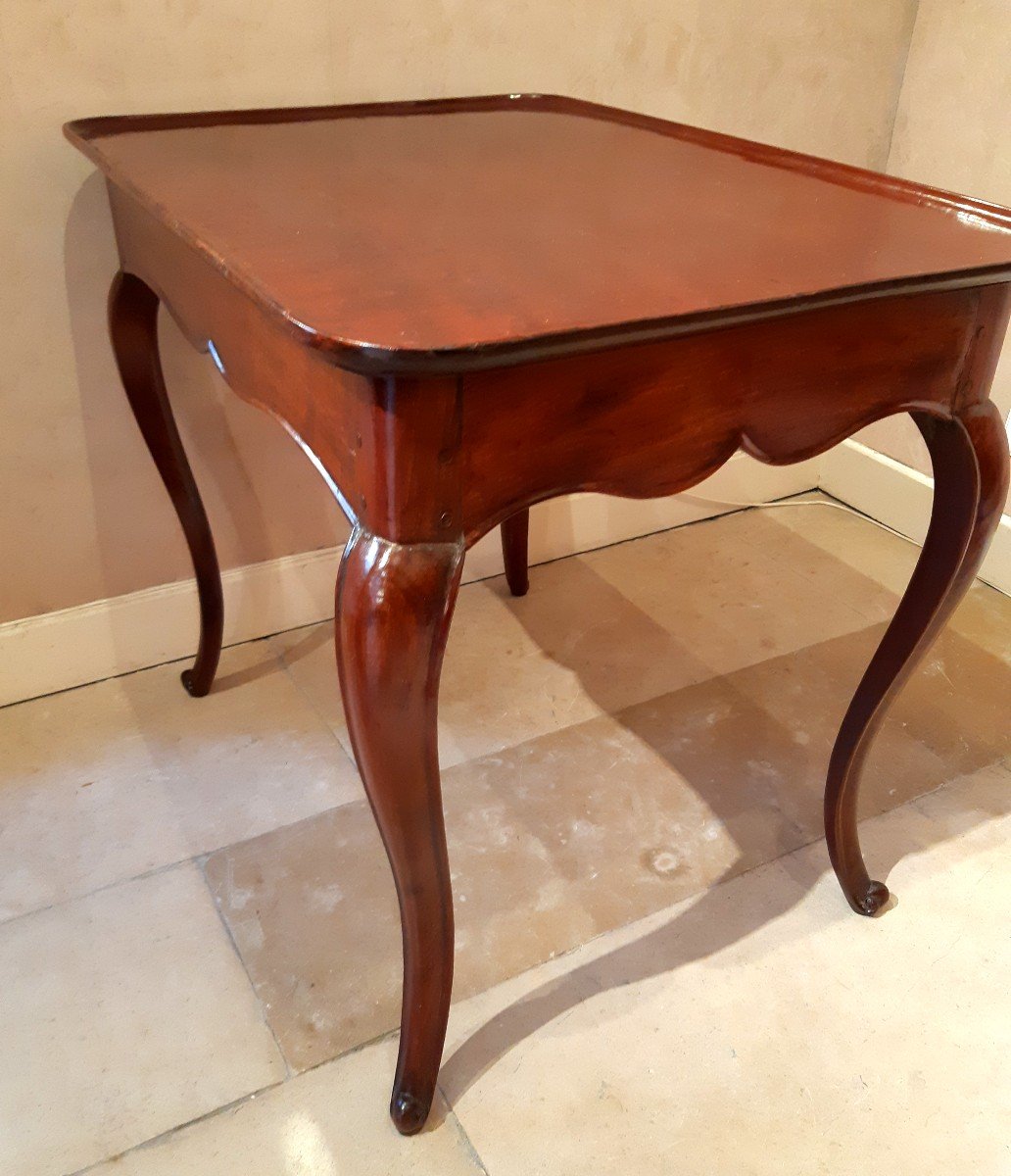 Table à plateau " cabaret" en acajou, d'époque Louis XV-photo-3