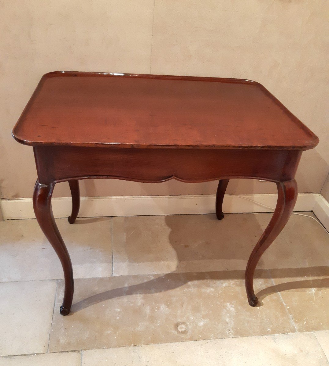 Table à plateau " cabaret" en acajou, d'époque Louis XV-photo-7