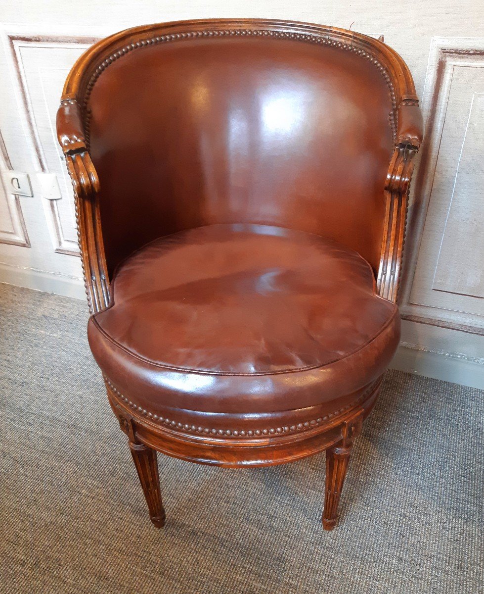 Office Armchair With Revolving Seat, Louis XVI Period-photo-5