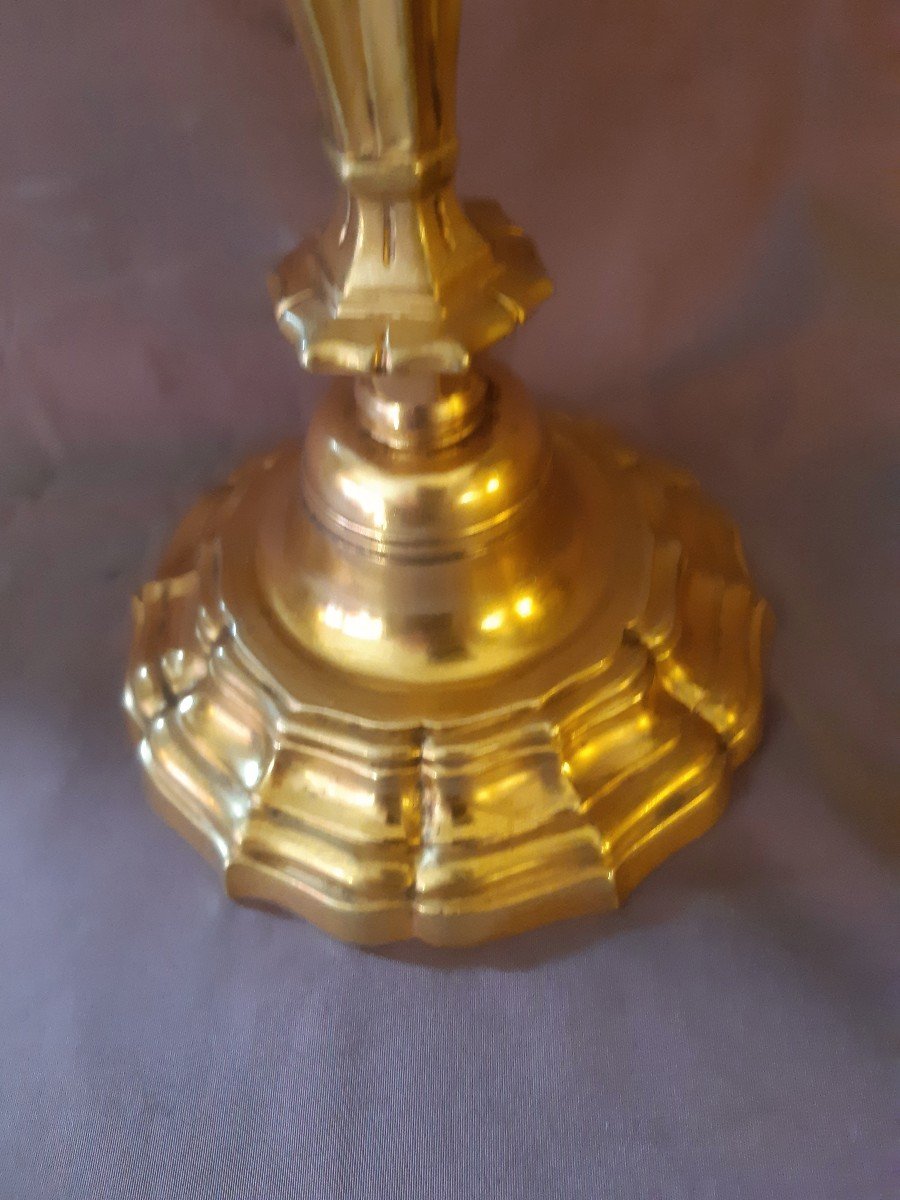 paire de candélabres en bronze doré d'époque Louis XV-photo-2