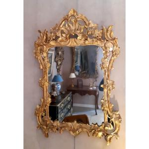 Louis XV Giltwood Mirror